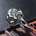 Vintage Viking Raven Ring Fashion Trend Men's Punk Rock Hip Hop Ring Pirate Rune Symbol Party Niche Banquet Gift
