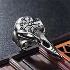 Vintage Viking Raven Ring Fashion Trend Men's Punk Rock Hip Hop Ring Pirate Rune Symbol Party Niche Banquet Gift