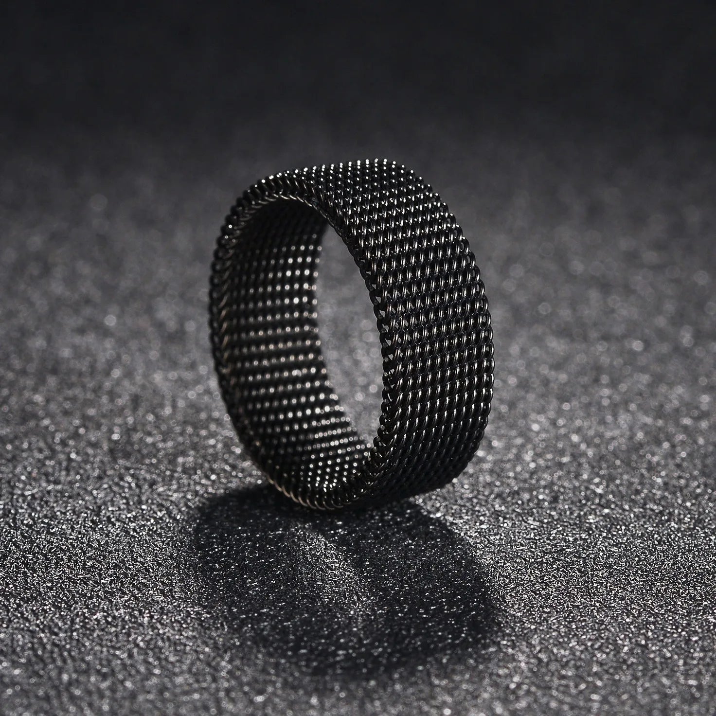 Fashion Elastic Mesh Chain Rings Titanium Stainless Steel Rings For Men Women Wedding Engagement Men Rings Punk Jewelry Gifts