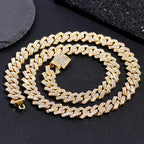 2Pcs Punk Crystal Cross Ankh Tennis Chain Iced Out Prong Cuban Link Chain Necklace For Men Women Rapper Necklaces