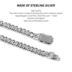 Uwin S925 Moissanite 6mm Cuban Chain Miami Sterling Silver Necklace for Women Bracelets Diamond Tester High Quality