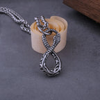 316L Stainless Steel Snake Necklace Men's High-end Personality Number Eight Modeling Retro Cool Punk Rock Pendant Gift