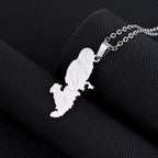Martinique Map Pendant Necklace — Stainless Steel