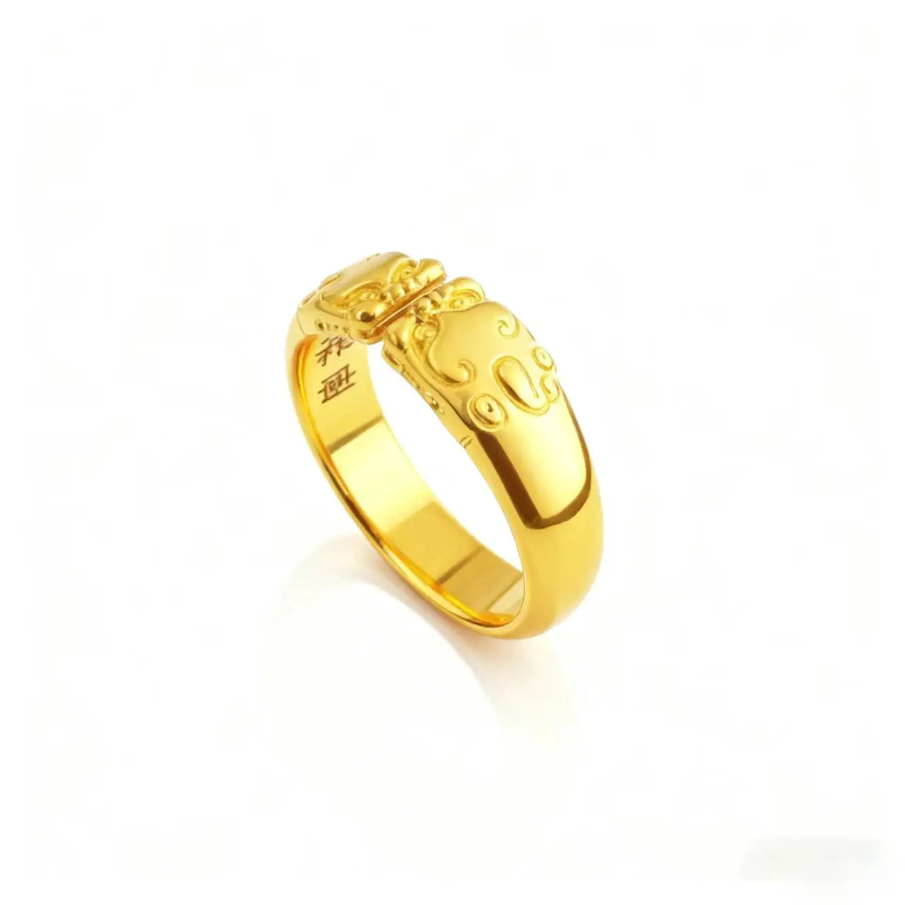 Pixiu Open Ring Couple's 24K Gold AU999 - Premium gold pixiu couple rings, elegant style for gatherings