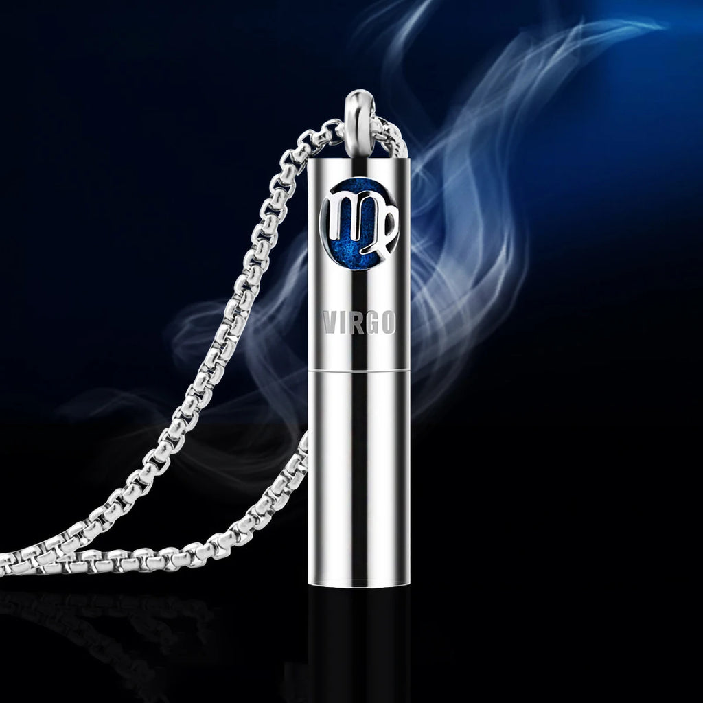 Twelve Constellation Aromatherapy Essential Oil Diffuser Pendant Necklace Stainless Steel New Aromatherapy Necklace Niche Pendan