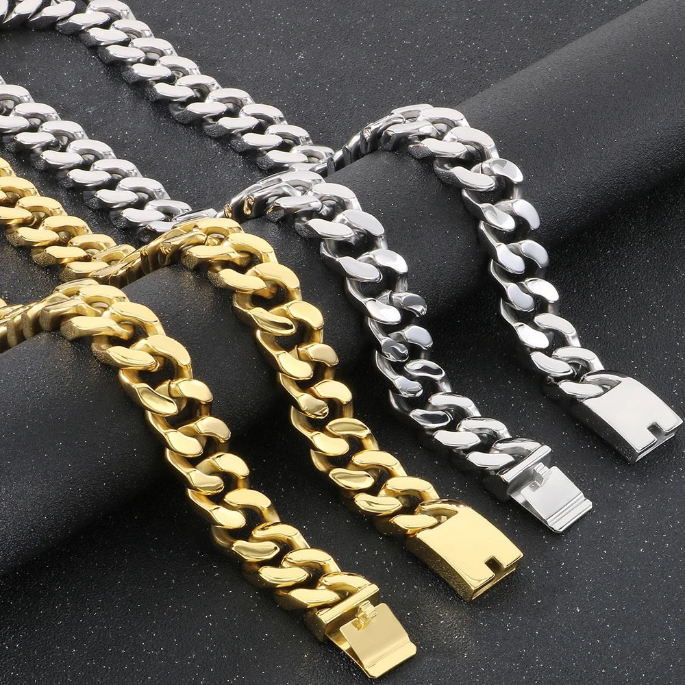 Massive Cool 20mm Width 70cm Long Chain Man Necklace 316L Stainless Steel Curb Cuban Link Chains On Neck Jewelry Men's