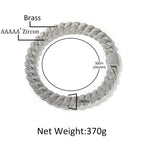 THE BLING KING 24MM Heavy Bubble Cuban Chain Necklace For Men Micro Paved Cubic Zirconia Deluxe Choker Rock Hip Hop