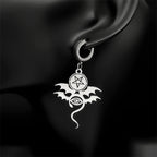 Star Bat Silver Earrings Gothic David Evil Eye