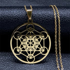 Seven Archangels Amulet Stainless Steel Necklaces Men Seal of Salomon Talisman Christian Protection Jewelry collar
