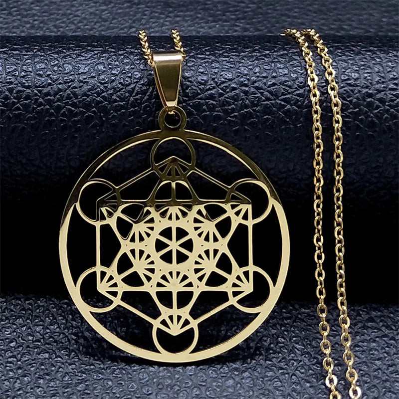 Seven Archangels Amulet Stainless Steel Necklaces Men Seal of Salomon Talisman Christian Protection Jewelry collar
