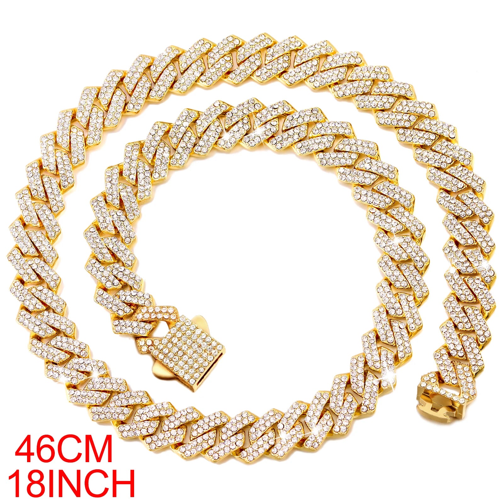Men Initial Name Pendant Necklace with Hip Hop Iced Out Rhinestone Paved Cuban Link Chain Necklace Fashion Birthday