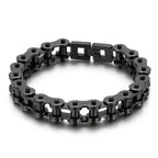 Retro Heavy Brush Stainless Steel Motorcycle Chain Bracelet 11/13MM Wide Mens Women Bike Biker Bracelets Hip-Hop Jewelry 19-23cm