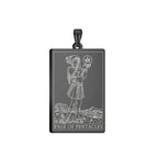 Dawapara Pentacles Tarot Card Pendant for Necklace Stainless Steel Golden Black Jewelry Accessories Charms Pendants
