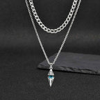 Blue Stone Layering Necklace — Stainless