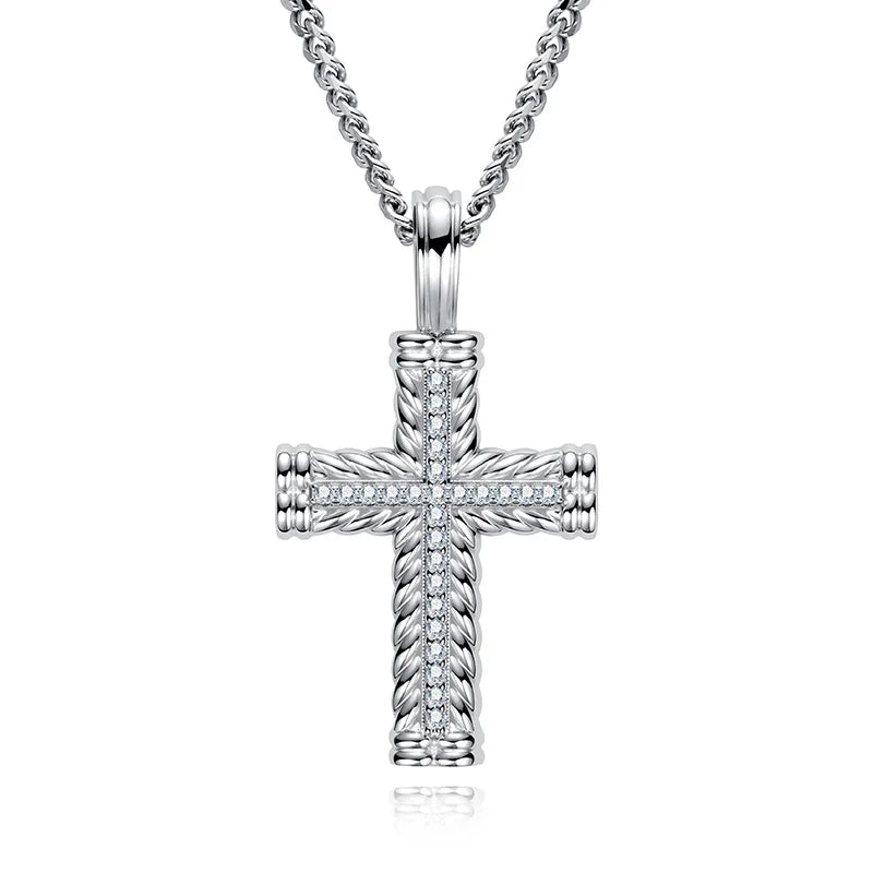 Iced Out Cross Pendant — 925 Silver