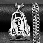 Hip Hop Punk Crown of Thorns Jesus Cross Necklace for Men Stainless Steel Gold Plated Crucifix Pendant Necklaces