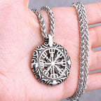 Odin Rune Vegvisir Pendant Necklace — Stainless Steel