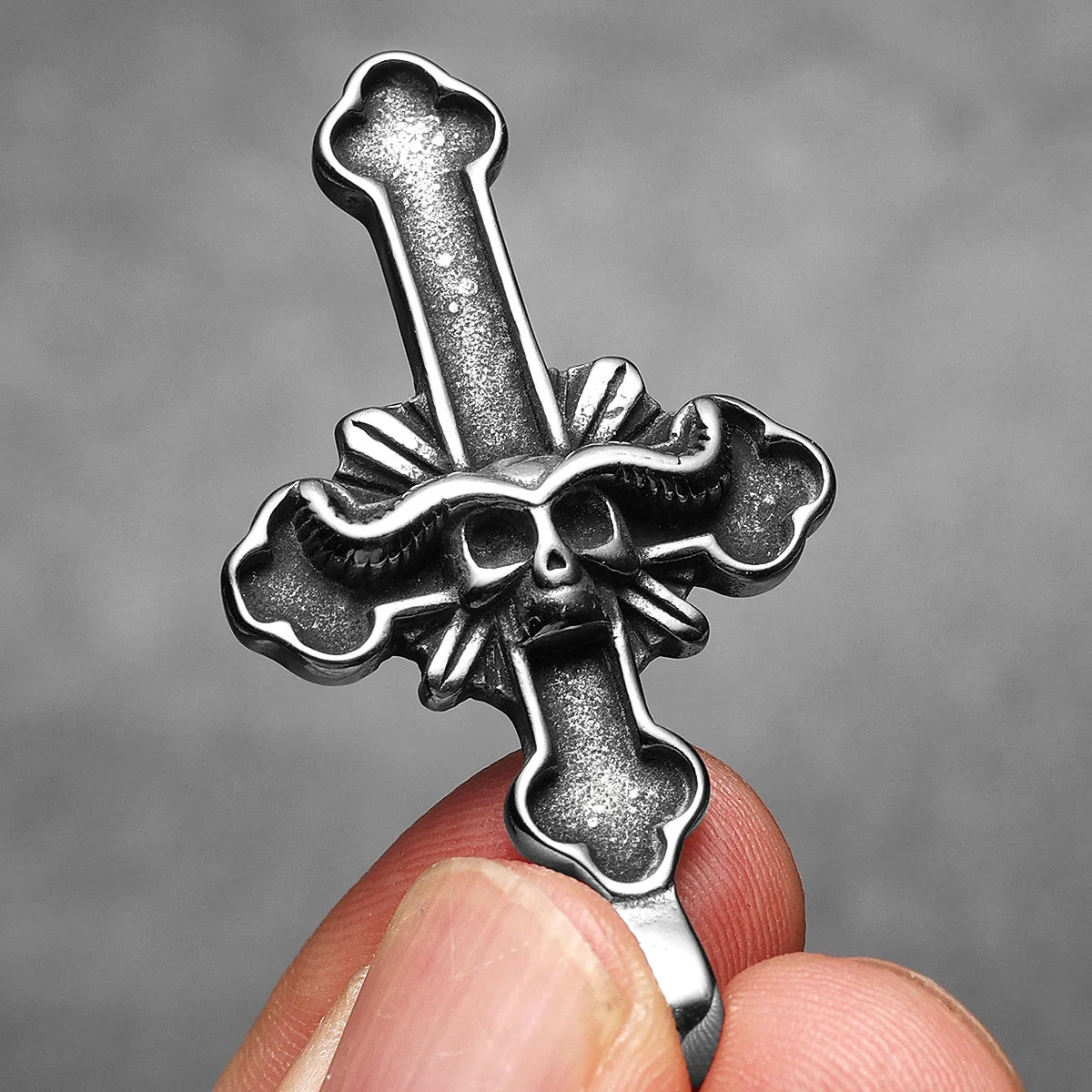 Satan Cross Pendant Necklace — Stainless Steel