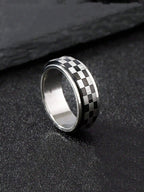 Moon Phase Spinner Ring — Stainless Steel