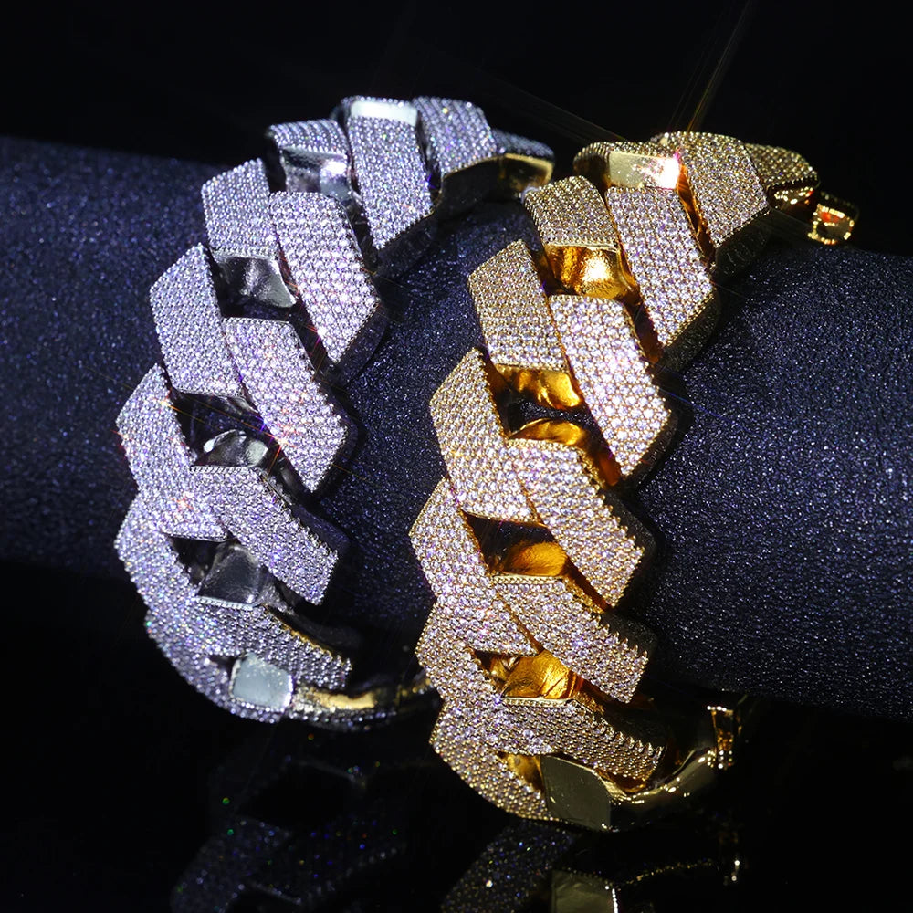 Gold Cuban Bracelet Iced Out 25MM Statement