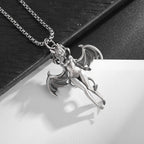 Gothic Punk Sexy Devil Bat Girl Goddess Pendant Necklace for Men and Women Hip Hop Trendy Halloween Cosplay Party