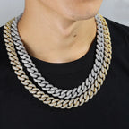 Cuban Chain Necklace Iced Out Gold 15MM