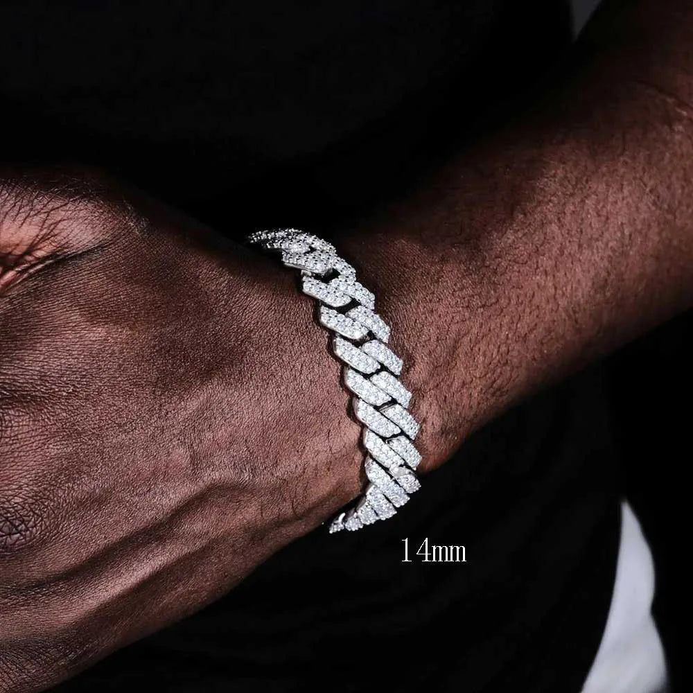 Iced Out Cuban Bracelet Stainless Steel 14MM Miami