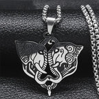 Egyptian Double-Headed Elephant Pendant Necklace