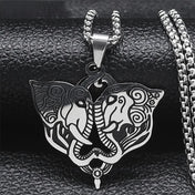 Egyptian Double-Headed Elephant Pendant Necklace