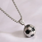 Football Soccer Steel Pendant 316L Necklace