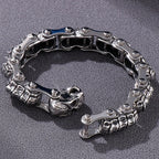 Gothic Stainless Steel Motorcycle Chain Bracelet for Man Casting Men's Bracelets of Skull Heads Skeleton Jewelry