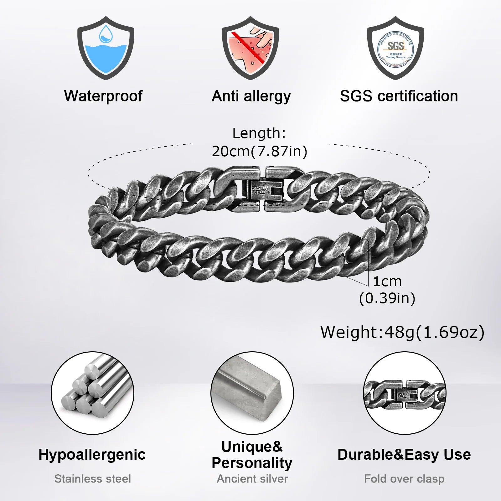 Vintage Cuban Chain Bracelet — Stainless