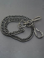 24 Inch Hip Pop Gunmetal Black Wallet Pants Biker Jean 10mm Curl Chain Large Skull Blet U Hook Gift for Friend EDC FOB