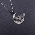 Silver Eagle Pendant Necklace Box Chain Stainless