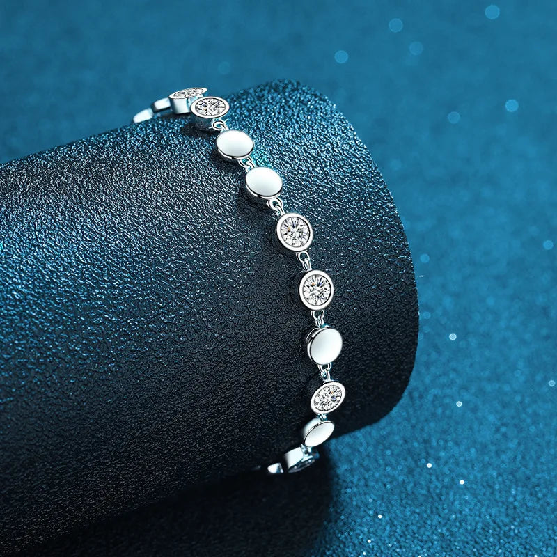 Luxury Solid Platinum PT950 White Diamond Bracelet Women's Light Luxury Exquisite Bracelet