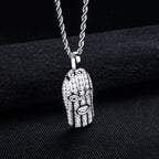Iced Out Masked Head Pendant — 925 Silver