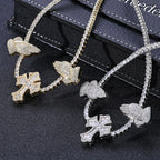 Cross Tennis Necklace Iced Out 5A CZ