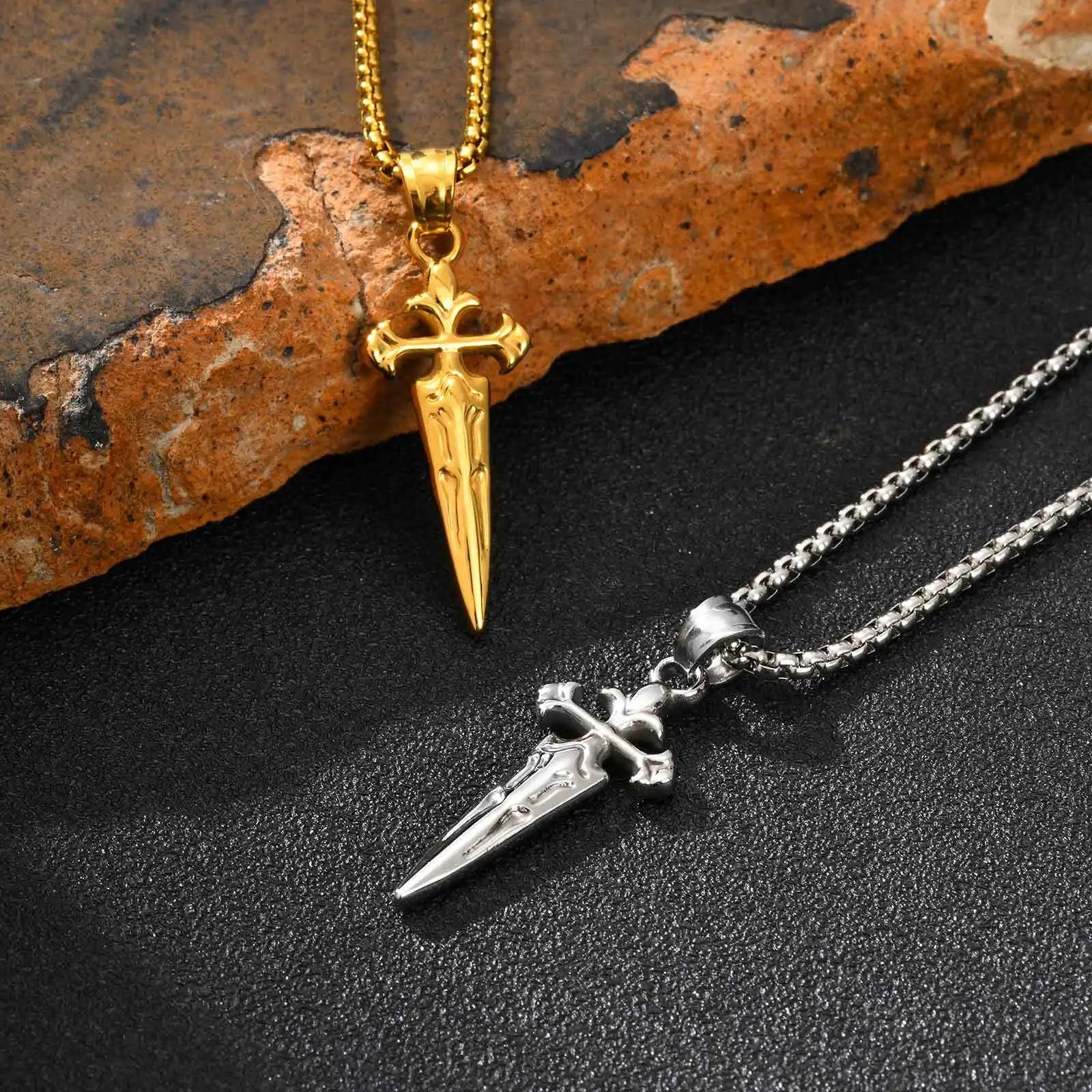 Sword Pendant Necklace — Stainless Steel