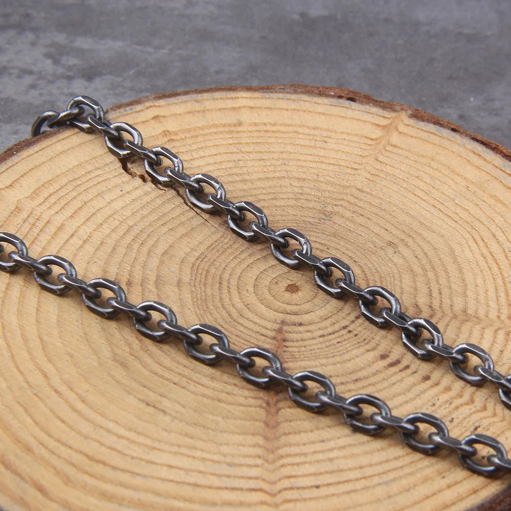 "Algiz"Rune Iron Color Viking spear Pendant Necklace with Stainless Steel Chain As Men Gift with wooden box