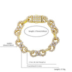 Gold Iced Out Bracelet Statement 8-Inch