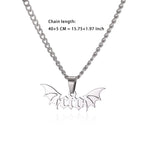Gothic Bat Wings Cuban Chain Necklace — Stainless Steel