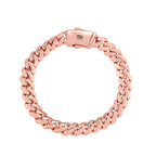 Rose Gold Cuban Chain Necklace Smooth 6/8MM
