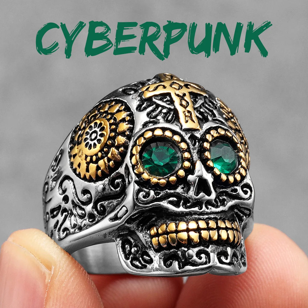 Cyberpunk Skull Ring — Stainless Steel