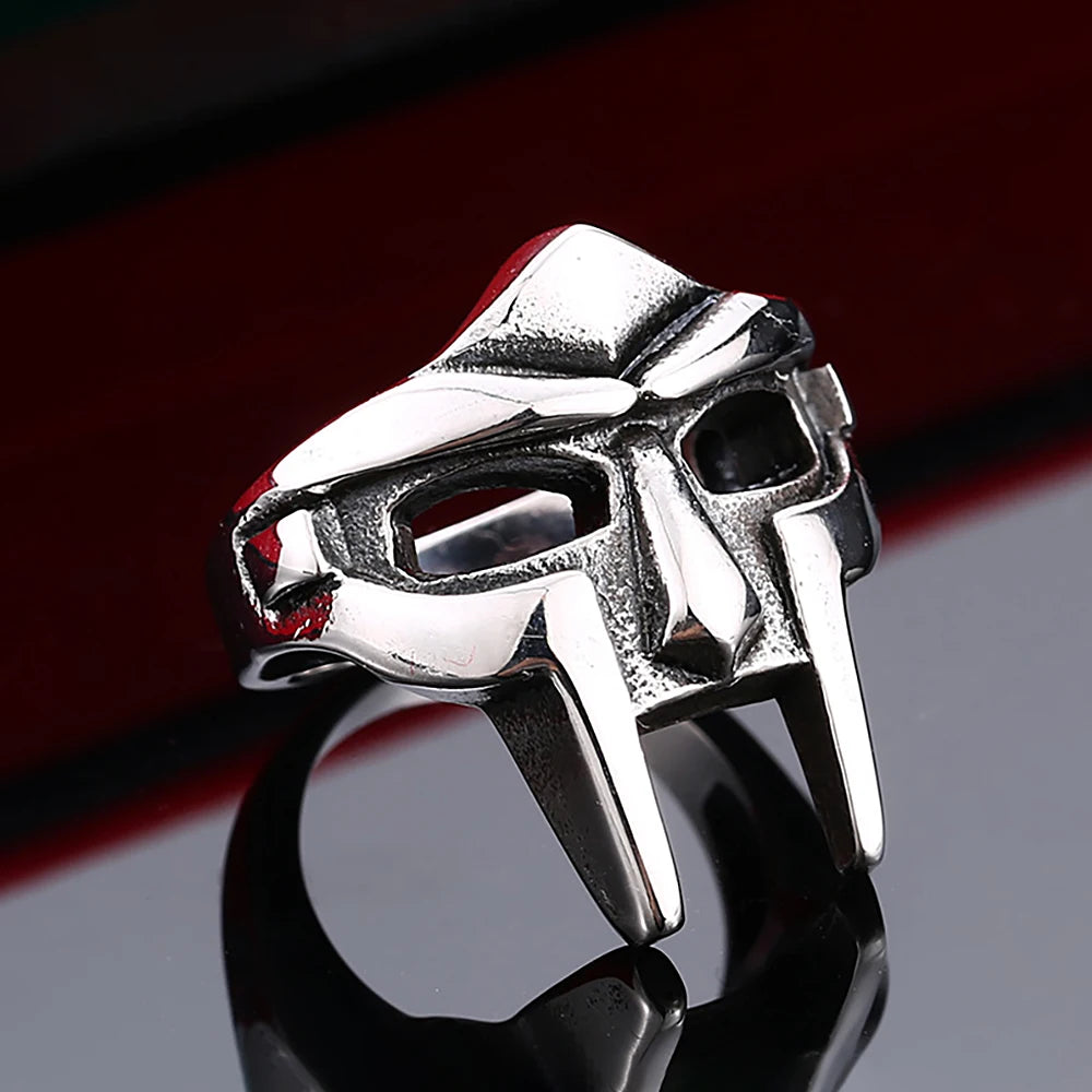 Steel Ring Vintage Doom Mask Punk