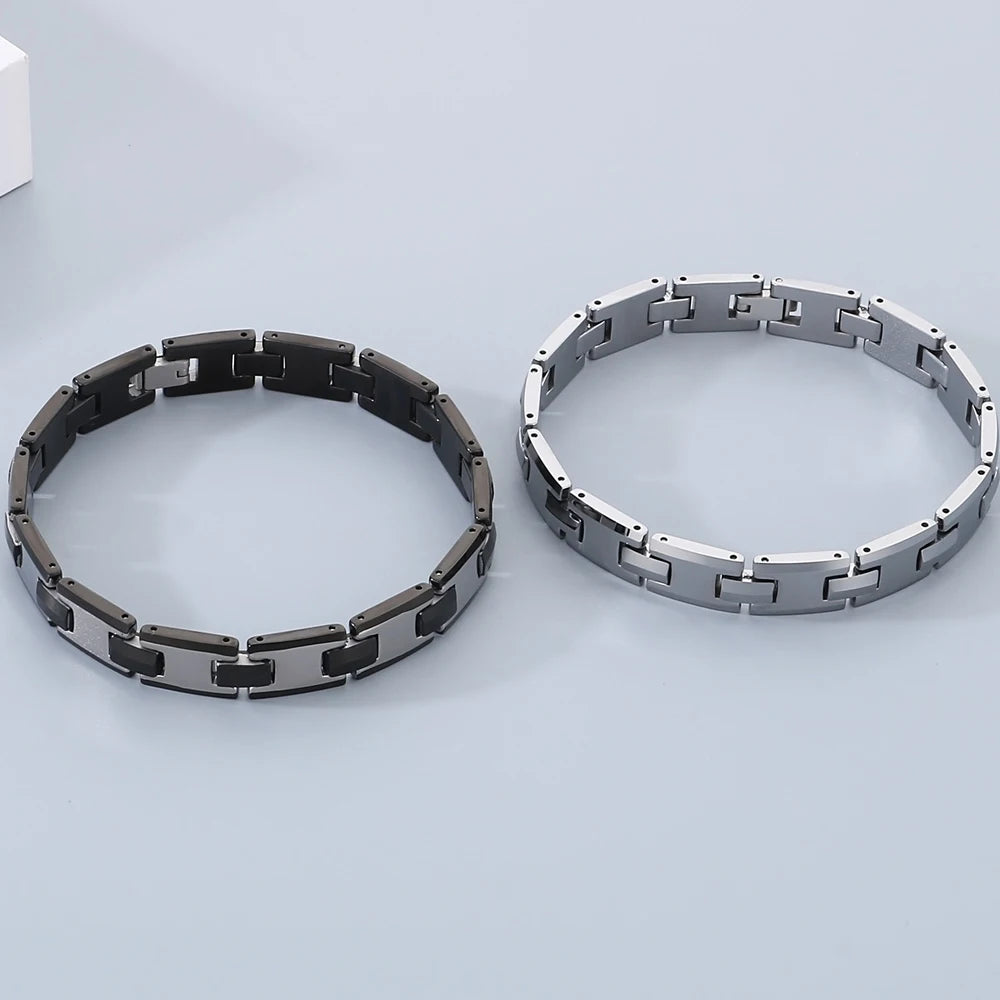 Never Scratched Tungsten Steel Men's Bracelets High Polished 10MM Width Link Chain Bracelet for Men Man Male Jewelry