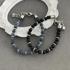 6mm Tiger Eye Beads Strand Bracelets Men Women Charm Stainless steel Chain Colorful Natural Stone Bracelet Male Jewelry