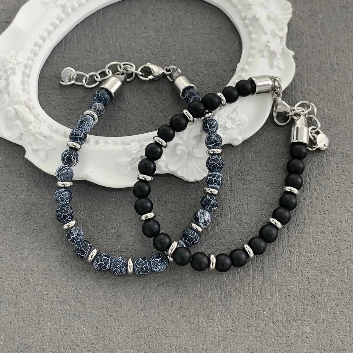 6mm Tiger Eye Beads Strand Bracelets Men Women Charm Stainless steel Chain Colorful Natural Stone Bracelet Male Jewelry