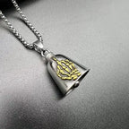 Moto Bell Steel Pendant Retro Skeleton Palm Middle