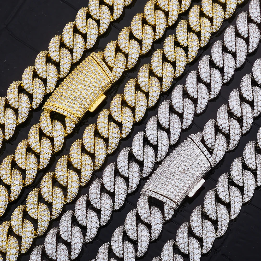 Iced Out Cuban Chain Necklace Stainless Steel 11MM