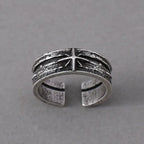 Unisex Silver Starry Night Punk Gothic Adjustable Open Ring Retro Art Jewelry Gift for Men And Women